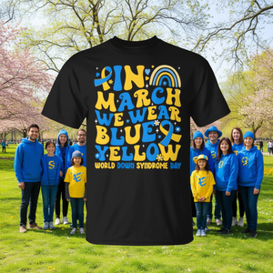 En mars, nous portons du bleu et du jaune pour la Journée mondiale de la syndrome de Down - T-shirt - Product Image 3