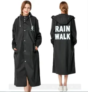 高品质EVA耐用雨衣加厚防水夹克女男黑色徒步旅行防水雨衣