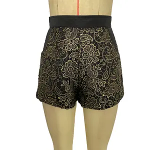Mode sexy stilvolle lässige Hot Shorts Hosen mit goldener Spitze für reife Frauen