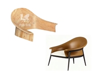 Chaise de salle à manger moderne minimaliste en bois massif courbé pour appartement et hôtel