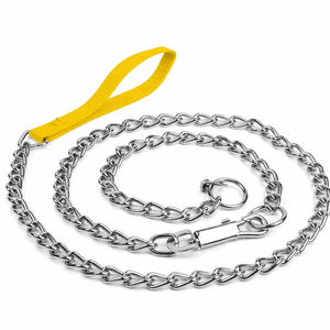 Trusted Pet Suppliers Custom Metal Pet Leash <b>Bite</b> Proof Dog Chain Leash Heavy Gauge Pet Dog Leash with Non Slip Handle - Product Image 2