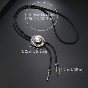 Cappello da Cowboy Vintage collana in metallo da uomo blolo cravatta in pelle collana lunga maglione catena accessori in lega per uomo donna regalo - Product Image 5