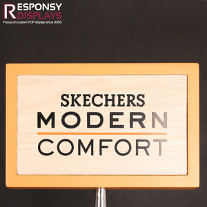 Exhibidores de Piso Ecológicos Personalizados para Tiendas de Zapatos con Panel Gráfico de PVC - Product Image 5