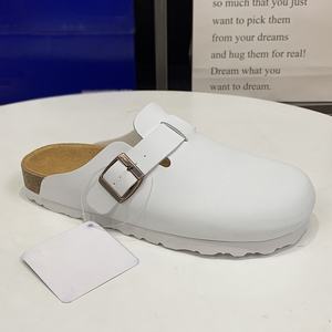 For Shoes Genuine Leather Cowhide EVA Sole Closed Toe Half <strong>Slippers</strong> Unisex Lazy Casual Fashion Outdoor All Seasons - Product Image 3