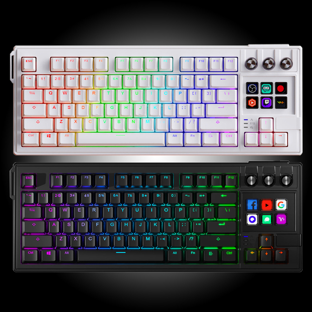 K1 Pro Wired Stream Deck Keyboard, 78 Keys Mechanical Design, RGB Backlit, Ergonomic, Custom Media Keys, Ideal