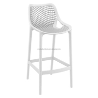 Tabouret de bar contemporain moderne en plastique, usage commercial pour café et restaurant