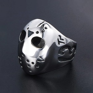 Anillo vikingo de acero inoxidable con máscara de calavera yunnique, joyería de moda para hombre, regalo, talla 8, 9, 10, 11, 12, 13 - Product Image 3
