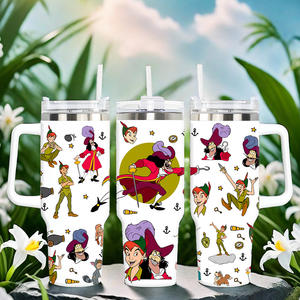 Gobelet isotherme de voiture 40OZ en acier inoxydable 304, grande capacité, série <span class=keywords><strong>Peter</strong></span> Pan, avec poignée et paille, maintien thermique 6-12 heures - Product Image 4