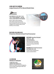 Hpmmm ac656 वाहन उपकरण रेफ्रिजरेटर रीसाइक्लिंग और रिचार्जिंग रिकवरी मशीन एसी रिदावा मशीन - Product Image 3