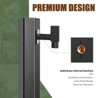 Colonne de robinet d'extérieur en acier inoxydable vertical antigel pour jardin, avec robinet tout cuivre, pour cour de villa, noire
