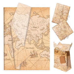 Papel de Seda con Mapa del <span class=keywords><strong>Mundo</strong></span> Recubierto de Resina Desechable Personalizado para Empaque de Cajas de Regalo, Decoraciones para Fiestas de Cumpleaños - Product Image 1
