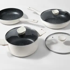 Nhà bếp nồi Nồi Cookware Set Non Stick lớp phủ nhôm 3 cái Pan và Pot Set