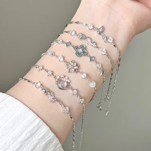 925 sterling <b>silver</b> bracelet bracelets <b>women</b> luxury <b>bangle</b> italy joyas plata 925 al por mayor <b>silver</b> clover bracelet - Product Image 1