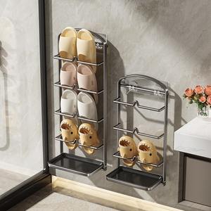 Support mural pour pantoufles de salle de bain 60x70cm, 4 niveaux, organisateur de rangement durable pour chaussures de toilette - Product Image 3