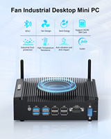 Ventilateur de PC industriel refroidi par ventilateur, boîtier en alliage d'aluminium i5-8350U -10~50 ℃   Support double affichage 4K 8xUSB large gamme de températures compatible Windows 11 et Linux