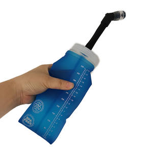 500ml, 600ml Conception Personnalisée Pliable Squeeze Outdoor TPU Bouteille d'Eau Sport Soft Flask avec Paille - Product Image 1