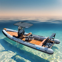Bateau de pêche de plaisance en aluminium à vitesse offshore à cabine complète approuvé CE de 7.5m avec moteur