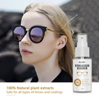 OEM 20ml extrait naturel de plante lunettes de soleil et lunettes Kit de nettoyage de lentilles sans alcool avec chiffon pour produits d'entretien des lunettes