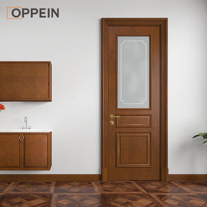 OPPEIN Moderne Waterdichte PVC Houten Villa Deur met Glasvezel Scherm, Gelakte Binnenkant, Appartementdeur - Product Image 2