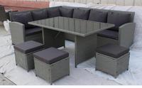 Conjunto de Sofás de Ratán para Exteriores, Moderno, Portátil y Cómodo, con Estructura Metálica para Piscina y Jardín