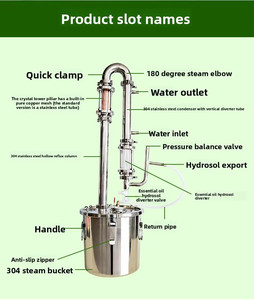 Destilador de Aceites Esenciales Fácil de Usar para el Hogar, Olla de Destilación por Vapor de Acero Inoxidable para Extracción de Hidrosol de Flores y Hierbas Naturales - Product Image 5