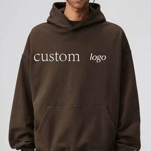 Sudaderas con capucha para hombre, sudaderas personalizadas al por mayor, de algodón French Terry, estilo pullover, corte holgado, sin cordón, sudadera con estampado puff. - Product Image 1