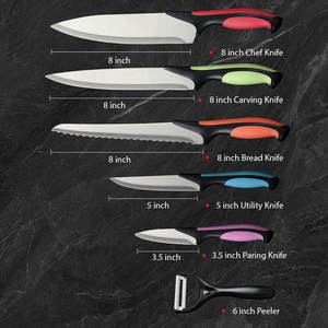 Juego de Cuchillos de 6 Piezas, Colección 6PCKS, Juego de Cubiertos Advantage Multicolor, Cuchillos Multicolores, Juego de Cuchillos de Cocina de Acero Inoxidable - Product Image 3