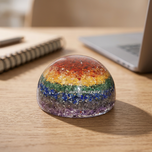 Bol en Orgone multicouche fait main 7 Chakras, en pierres précieuses, style Feng Shui - Product Image 2