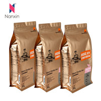 Aangepaste 250G 500G 1Kg Proteïne Poeder Koffie Platte Bodem Aluminiumfolie Opstaande Ritssluitingszakken