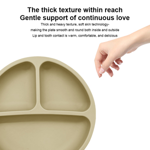 Venta caliente platos divididos de silicona bebé alimentación independiente entrenamiento vajilla cara sonriente platos en forma para niños comedor - Product Image 4