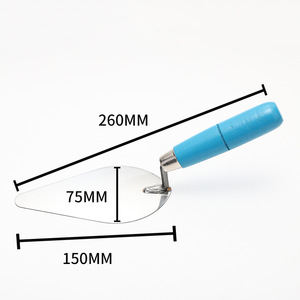 Truelle à plâtrer en acier inoxydable pointue avec manche ergonomique en plastique, lame plate, truelle de maçonnerie pour ciment, mortier, béton - Product Image 2