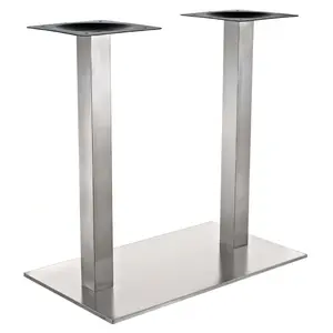 Metal masa ayağı lüks mobilya paslanmaz çelik fırçalanmış yemek masası tabanı