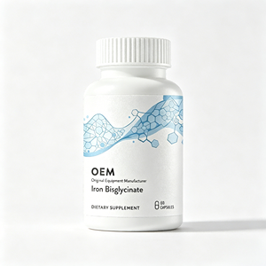 OEM ODM Glycinate de fer 25 mg 60 capsules végétariennes GMP Halal pour complément alimentaire en marque blanche - Product Image 1