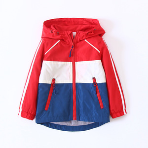 New 2017 <b>Children's</b> Plain Color Combination No Inner Lining Fabric Hoodie <b>Jackets</b> With Zippers - Product Image 1