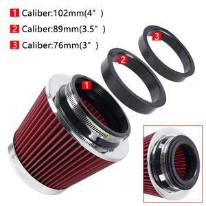 Filtro de aire seco de repuesto de cono de entrada de aire frío de alto flujo <span class=keywords><strong>3</strong></span> "<span class=keywords><strong>3</strong></span>,5" 4 "Filtro de aire de repuesto con abrazadera - Product Image 2