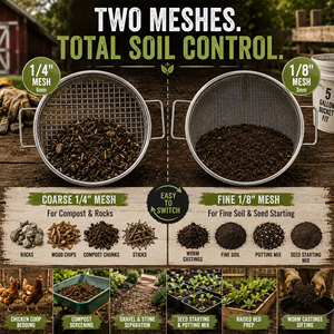 Tamis en fil d'acier galvanisé de 1/4 et 1/8 pouce, 2 pièces, pour le jardinage, l'entretien des pelouses et la plantation - Product Image 3