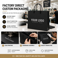 Tas Kado Kertas Karton Hitam Premium Mewah dengan Pegangan Tali Logo Kustom untuk Kemasan Aksesoris Fashion Perhiasan Butik