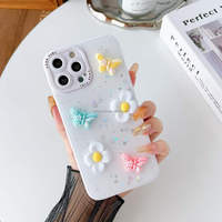 Étui de téléphone portable fin en TPU+PC deux-en-un, style unique et féminin, personnalisé, brillant et scintillant, amusant