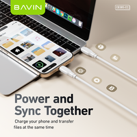 Câble USB Type C vers Type C BAVIN en gros, CB385 PD 18W 12W, âme en cuivre étamé, pour IPH 15 16