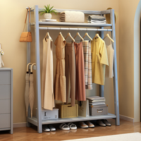 Porte-manteau en bois massif avec étagère supérieure et rangement pour chaussures pour chambre et entrée (vente en gros)