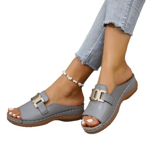 Sandalias de Plataforma con Hebilla Metálica y Punta Abierta para Mujer, Tallas Grandes, Moda Verano 2026 - Product Image 5