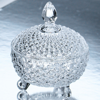 Pot à bougie en verre vide de style nordique, rond, classique, rétro, avec couvercle, emballage cadeau, pot à bonbons en verre transparent, vente en gros
