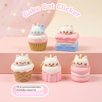 Gantungan Kunci Kepala Kucing Multiwarna Anak-Anak dari PLA Cetak 3D, Hadiah USB, Aksesoris Kucing Kue Lucu, OEM Pencetakan 3D