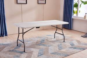 Bền Trọng lượng nhẹ HDPE trắng hình chữ nhật gấp bảng nhựa di động Mesa plegable trestle cho ngoài trời cho thuê bệnh viện - Product Image 5