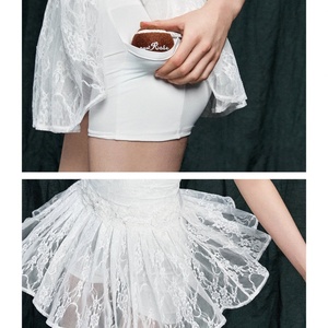 Robe de tennis une pièce douce pour femme, logo personnalisé, polyester respirant pour le sport, le yoga, le golf, le tennis, avec dentelle sexy - Product Image 3