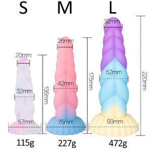 Dildo en silicone lumineux avec ventouse, jouets sexuels anaux, plug anal lumineux, plug anal souple et flexible, jouets sexuels pour femmes, tailles S, M, <span class=keywords><strong>L</strong></span> - Product Image 6