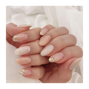 <span class=keywords><strong>Faux</strong></span> <span class=keywords><strong>ongles</strong></span> Oem de haute qualité, logo personnalisé, embouts français dorés transparents de luxe, auto-adhésifs, réutilisables, à presser - Product Image 1