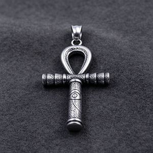 yunnique Stainless Steel Ancient Egyptian Pharaoh Scepter Pendant <b>Cross</b> Themed Men's Jewelry Gift - Product Image 4