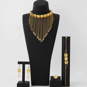 YIYI Islâmico do Oriente Médio Popular Estilo Quatro Peças Banhado A Ouro Conjunto de Jóias Moda Exquisite Wedding & Party Gift das Mulheres - Product Image 6