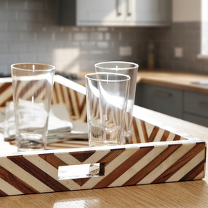 Bandeja Rectangular de Madera Natural Hecha a Mano, Diseño Ecológico con Resina y Virutas de Madera, Decoración para el Hogar - Product Image 5